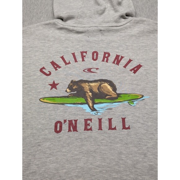 New O’Neil Men’s Medium Paddle Battle Pullover Hoodie California Bear Paddling - Picture 8 of 8